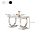 Mesa de comedor Glam Dining de imitación de mármol, mesa rectangular con base de metal para uso doméstico