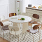 Modern Round Dining Table 3 White Legs Table for Dining Room 35.4"L x 35.4"W x 29.5"H Without Chairs Clearhalo 'Dining Tables & Seating' 'Dining Tables' 'dining_table' 'furn' 'furn_dining_table' 'Furniture' 'Kitchen & Dining Furniture' 6739576