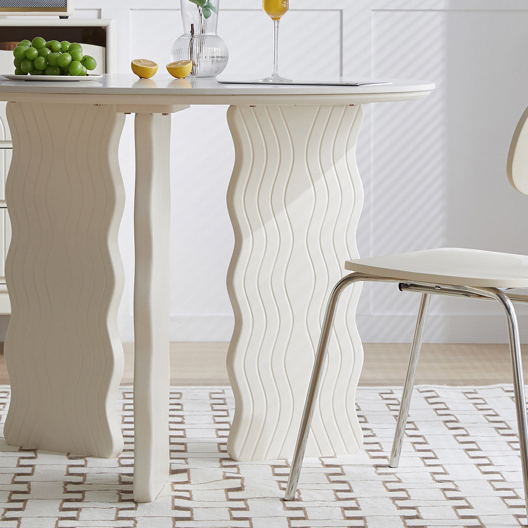 Modern Round Dining Table 3 White Legs Table for Dining Room Clearhalo 'Dining Tables & Seating' 'Dining Tables' 'dining_table' 'furn' 'furn_dining_table' 'Furniture' 'Kitchen & Dining Furniture' 6739583