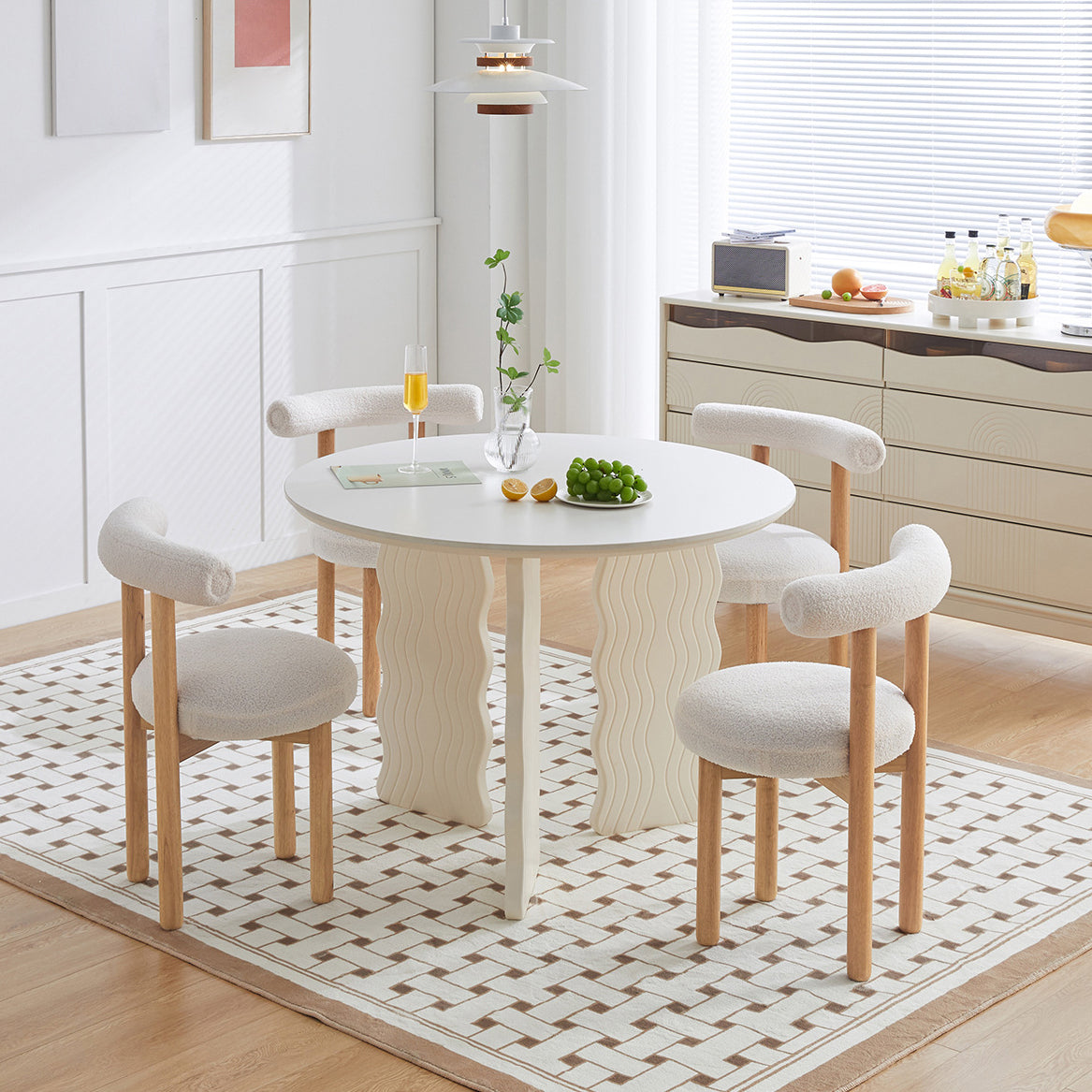 Modern Round Dining Table 3 White Legs Table for Dining Room Clearhalo 'Dining Tables & Seating' 'Dining Tables' 'dining_table' 'furn' 'furn_dining_table' 'Furniture' 'Kitchen & Dining Furniture' 6739585