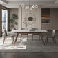 Modern Rectangle Dining Table Sintered Stone Table with Wooden Legs 78.7"L x 35.4"W x 29.5"H Without Chairs Clearhalo 'Dining Tables & Seating' 'Dining Tables' 'dining_table' 'furn' 'furn_dining_table' 'Furniture' 'Kitchen & Dining Furniture' 6739593
