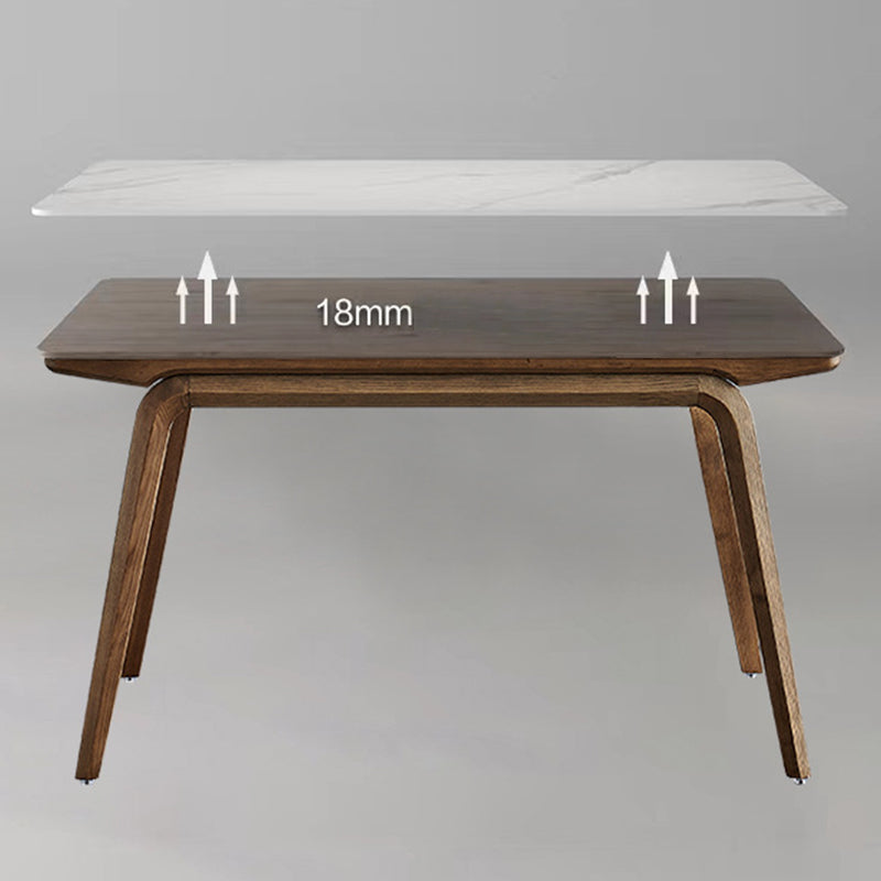 Modern Rectangle Dining Table Sintered Stone Table with Wooden Legs Clearhalo 'Dining Tables & Seating' 'Dining Tables' 'dining_table' 'furn' 'furn_dining_table' 'Furniture' 'Kitchen & Dining Furniture' 6739596