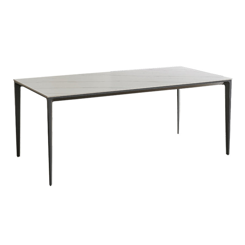 Industrial Style Rectangle Dining Table Sintered Stone Table with Metal Legs for Kitchen Clearhalo 'Dining Tables & Seating' 'Dining Tables' 'dining_table' 'furn' 'furn_dining_table' 'Furniture' 'Kitchen & Dining Furniture' 6739610