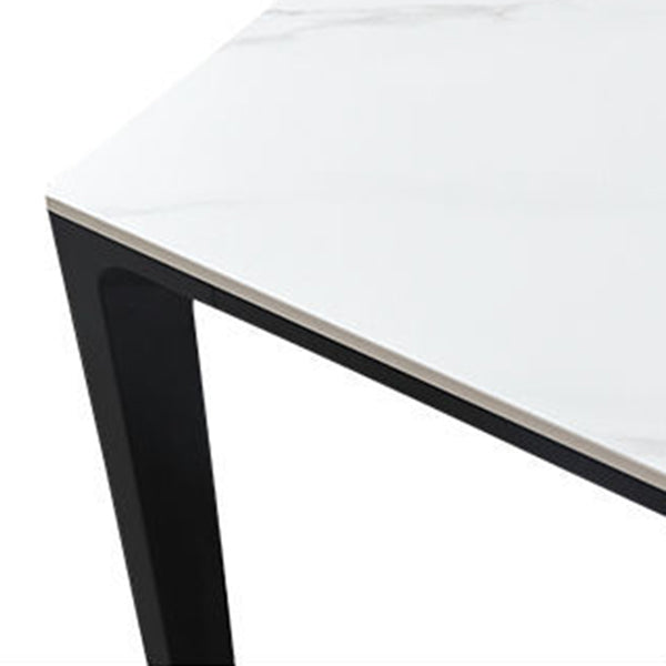 Industrial Style Rectangle Dining Table Sintered Stone Table with Metal Legs for Kitchen Clearhalo 'Dining Tables & Seating' 'Dining Tables' 'dining_table' 'furn' 'furn_dining_table' 'Furniture' 'Kitchen & Dining Furniture' 6739611