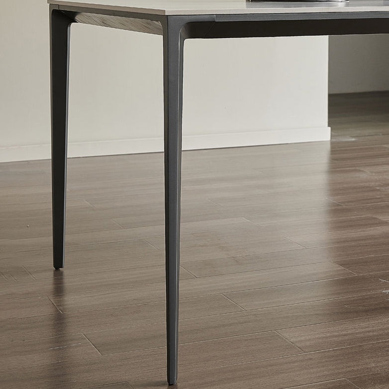 Industrial Style Rectangle Dining Table Sintered Stone Table with Metal Legs for Kitchen Clearhalo 'Dining Tables & Seating' 'Dining Tables' 'dining_table' 'furn' 'furn_dining_table' 'Furniture' 'Kitchen & Dining Furniture' 6739613