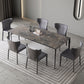 Mid-Century Dining Room Table Rectangle Stone Dinette Table for Home Gray Without Chairs Clearhalo 'Dining Tables & Seating' 'Dining Tables' 'dining_table' 'furn' 'furn_dining_table' 'Furniture' 'Kitchen & Dining Furniture' 6739619