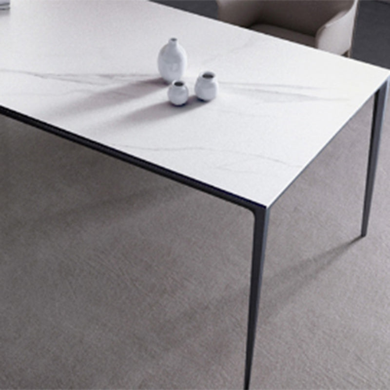 Mid-Century Dining Room Table Rectangle Stone Dinette Table for Home Clearhalo 'Dining Tables & Seating' 'Dining Tables' 'dining_table' 'furn' 'furn_dining_table' 'Furniture' 'Kitchen & Dining Furniture' 6739621