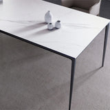 Mid-Century Dining Room Table Rectangle Stone Dinette Table for Home Clearhalo 'Dining Tables & Seating' 'Dining Tables' 'dining_table' 'furn' 'furn_dining_table' 'Furniture' 'Kitchen & Dining Furniture' 6739621