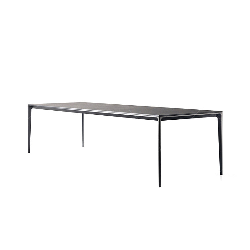 Mid-Century Dining Room Table Rectangle Stone Dinette Table for Home Light Gray Without Chairs Clearhalo 'Dining Tables & Seating' 'Dining Tables' 'dining_table' 'furn' 'furn_dining_table' 'Furniture' 'Kitchen & Dining Furniture' 6739622