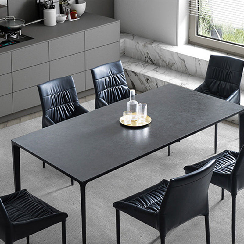 Mid-Century Dining Room Table Rectangle Stone Dinette Table for Home Clearhalo 'Dining Tables & Seating' 'Dining Tables' 'dining_table' 'furn' 'furn_dining_table' 'Furniture' 'Kitchen & Dining Furniture' 6739624