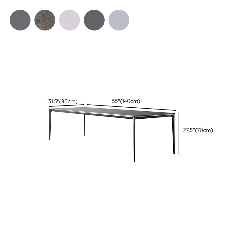 Mid-Century Dining Room Table Rectangle Stone Dinette Table for Home Clearhalo 'Dining Tables & Seating' 'Dining Tables' 'dining_table' 'furn' 'furn_dining_table' 'Furniture' 'Kitchen & Dining Furniture' 6739625