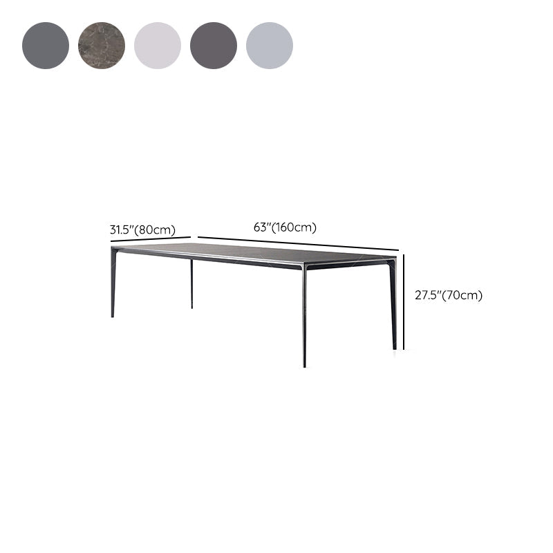 Mid-Century Dining Room Table Rectangle Stone Dinette Table for Home Clearhalo 'Dining Tables & Seating' 'Dining Tables' 'dining_table' 'furn' 'furn_dining_table' 'Furniture' 'Kitchen & Dining Furniture' 6739626