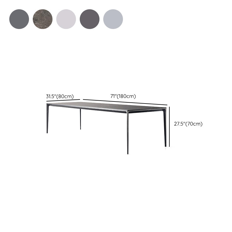 Mid-Century Dining Room Table Rectangle Stone Dinette Table for Home Clearhalo 'Dining Tables & Seating' 'Dining Tables' 'dining_table' 'furn' 'furn_dining_table' 'Furniture' 'Kitchen & Dining Furniture' 6739627