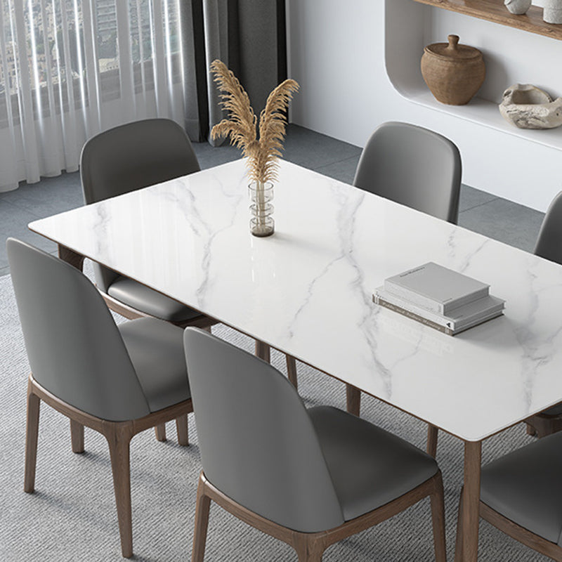 Mid-Century-Esszimmertisch, rechteckiger Esstisch aus Stein für das Esszimmer