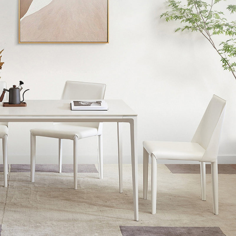 金属フレーム付きホワイトストーンダイナーテーブルセット1/2/5ピースモダンなダイニングセット