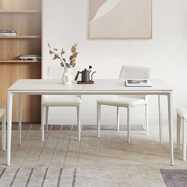 金属フレーム付きホワイトストーンダイナーテーブルセット1/2/5ピースモダンなダイニングセット