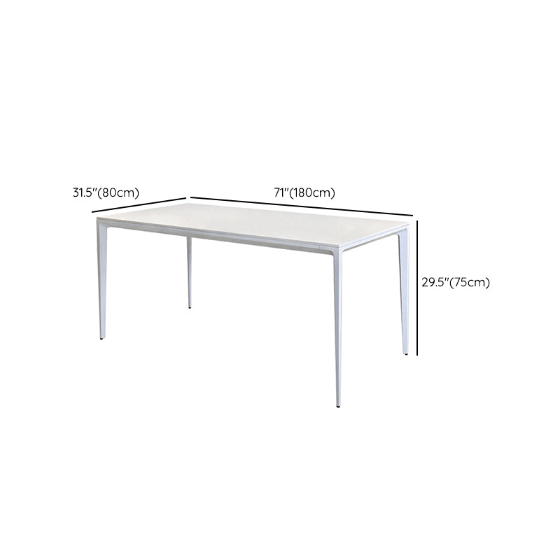 金属フレーム付きホワイトストーンダイナーテーブルセット1/2/5ピースモダンなダイニングセット