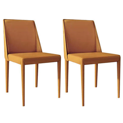 White Stone Dining Table Set 1/2/5/7 Pieces Glam Dinette Set for Kitchen 2 Orange Chairs Clearhalo 'Dining Room Sets' 'Dining Tables & Seating' 'dining_room_set' 'furn' 'furn_dining_room_set' 'Furniture' 'Kitchen & Dining Furniture' 6739787