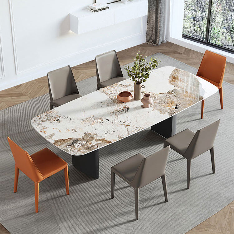 White Stone Dining Table Set 1/2/5/7 Pieces Glam Dinette Set for Kitchen Clearhalo 'Dining Room Sets' 'Dining Tables & Seating' 'dining_room_set' 'furn' 'furn_dining_room_set' 'Furniture' 'Kitchen & Dining Furniture' 6739791