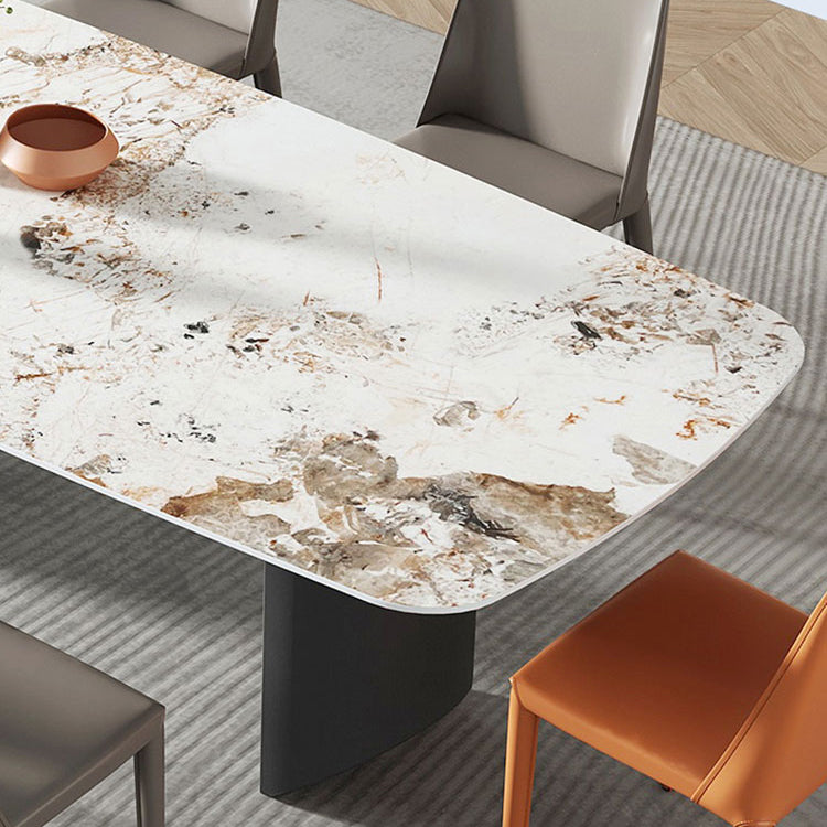 White Stone Dining Table Set 1/2/5/7 Pieces Glam Dinette Set for Kitchen Clearhalo 'Dining Room Sets' 'Dining Tables & Seating' 'dining_room_set' 'furn' 'furn_dining_room_set' 'Furniture' 'Kitchen & Dining Furniture' 6739794