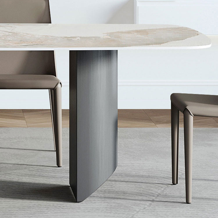 White Stone Dining Table Set 1/2/5/7 Pieces Glam Dinette Set for Kitchen Clearhalo 'Dining Room Sets' 'Dining Tables & Seating' 'dining_room_set' 'furn' 'furn_dining_room_set' 'Furniture' 'Kitchen & Dining Furniture' 6739796