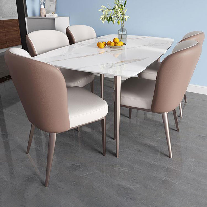 コンテンポラリースタイル1/2/5/7ピースダイニングチェアセットストーン長方形の家具