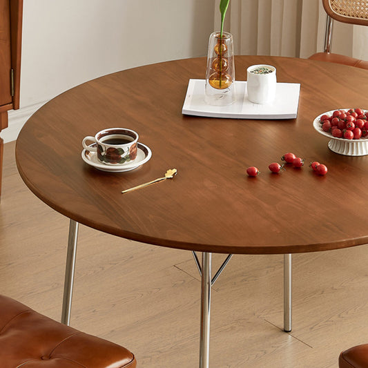 Cherry Wood Modern Dining Table Set 1/2/4 Pieces Brown Dinette Set