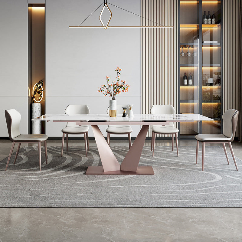 Contemporary 1/4/6/7/9 Pieces Dining Chairs Set Stone Rectangle Furniture Clearhalo 'Dining Room Sets' 'Dining Tables & Seating' 'dining_room_set' 'furn' 'furn_dining_room_set' 'Furniture' 'Kitchen & Dining Furniture' 6739929