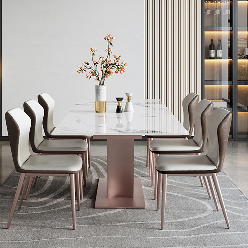 Contemporary 1/4/6/7/9 Pieces Dining Chairs Set Stone Rectangle Furniture Clearhalo 'Dining Room Sets' 'Dining Tables & Seating' 'dining_room_set' 'furn' 'furn_dining_room_set' 'Furniture' 'Kitchen & Dining Furniture' 6739940