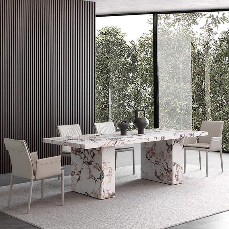 Juego de mesa de comedor moderna de piedra, juego de comedor de 1/2/4/5/7 piezas con sillas con respaldo macizo