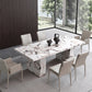 Juego de mesa de comedor moderna de piedra, juego de comedor de 1/2/4/5/7 piezas con sillas con respaldo macizo
