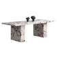 Juego de mesa de comedor moderna de piedra, juego de comedor de 1/2/4/5/7 piezas con sillas con respaldo macizo