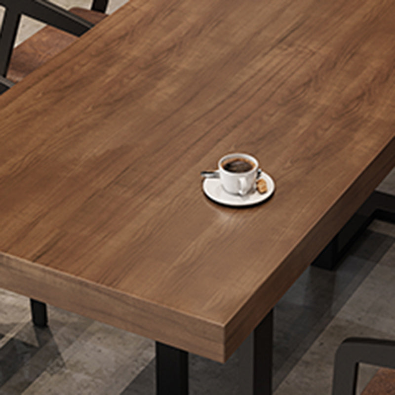 Set da pranzo industriale fisso 1/3/5 pezzi mobili in legno massiccio marrone per casa