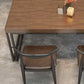 Fixed Industrial Dinette Set 1/5 Pcs Brown Solid Wood Furniture for Home