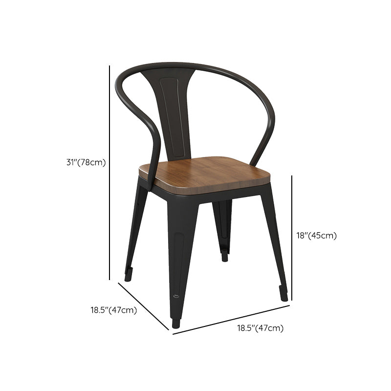 Fixed Industrial Dinette Set 1/5 Pcs Brown Solid Wood Furniture for Home