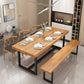 Industrial Natural Finish Dining Table Set 1/2/5 Pcs Solid Wood Dinette Set for Home Clearhalo 'Dining Room Sets' 'Dining Tables & Seating' 'dining_room_set' 'furn' 'furn_dining_room_set' 'Furniture' 'Kitchen & Dining Furniture' 6740202