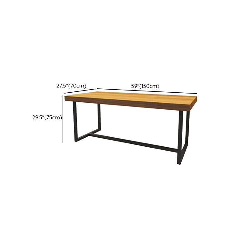Industrial Natural Finish Dining Table Set 1/2/5 Pcs Solid Wood Dinette Set for Home Clearhalo 'Dining Room Sets' 'Dining Tables & Seating' 'dining_room_set' 'furn' 'furn_dining_room_set' 'Furniture' 'Kitchen & Dining Furniture' 6740209