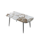 Contemporary Stone Dining Table Kitchen Dinner Table with 4-foot Pandora Gold Without Chairs Clearhalo 'Dining Tables & Seating' 'Dining Tables' 'dining_table' 'furn' 'furn_dining_table' 'Furniture' 'Kitchen & Dining Furniture' 6740270