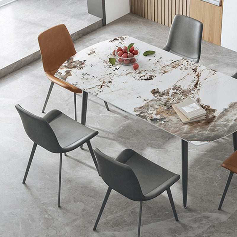 Contemporary Stone Dining Table Kitchen Dinner Table with 4-foot Clearhalo 'Dining Tables & Seating' 'Dining Tables' 'dining_table' 'furn' 'furn_dining_table' 'Furniture' 'Kitchen & Dining Furniture' 6740271