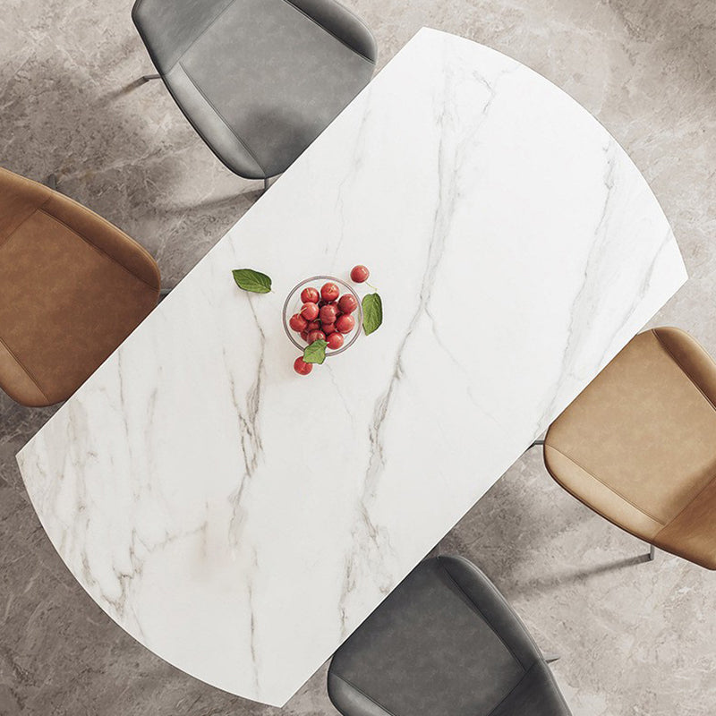 Contemporary Stone Dining Table Kitchen Dinner Table with 4-foot Clearhalo 'Dining Tables & Seating' 'Dining Tables' 'dining_table' 'furn' 'furn_dining_table' 'Furniture' 'Kitchen & Dining Furniture' 6740272