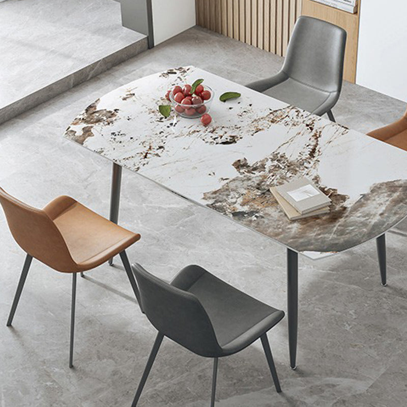 Contemporary Stone Dining Table Kitchen Dinner Table with 4-foot Clearhalo 'Dining Tables & Seating' 'Dining Tables' 'dining_table' 'furn' 'furn_dining_table' 'Furniture' 'Kitchen & Dining Furniture' 6740273