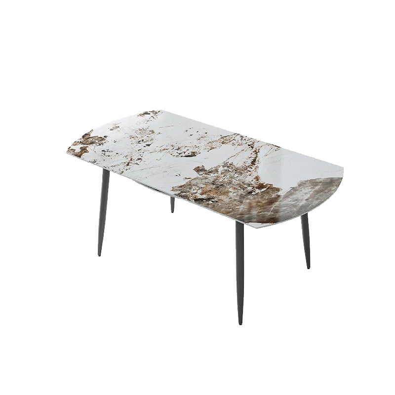 Contemporary Stone Dining Table Kitchen Dinner Table with 4-foot Clearhalo 'Dining Tables & Seating' 'Dining Tables' 'dining_table' 'furn' 'furn_dining_table' 'Furniture' 'Kitchen & Dining Furniture' 6740274