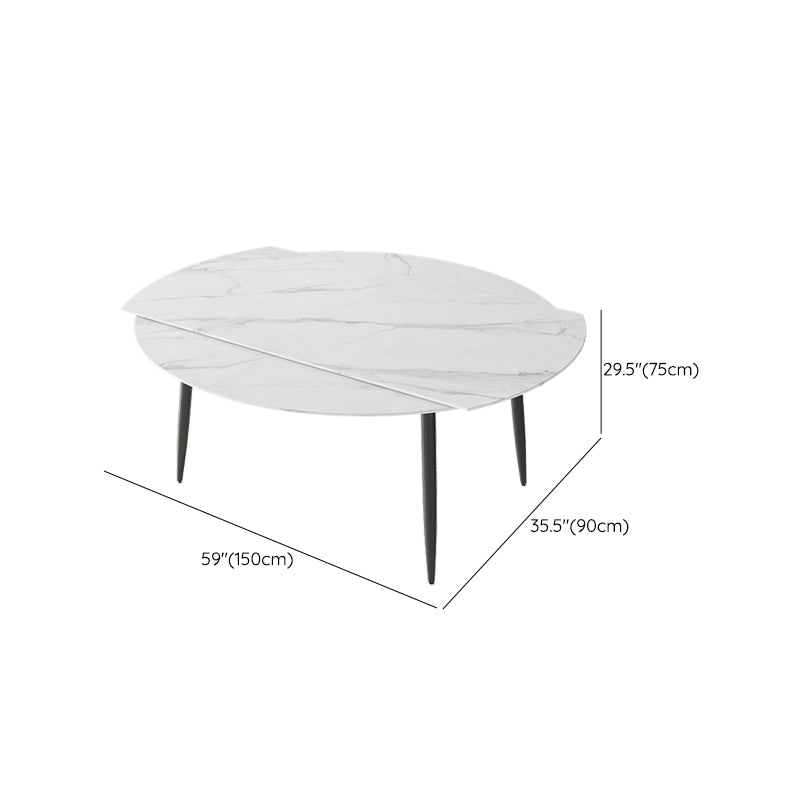 Contemporary Stone Dining Table Kitchen Dinner Table with 4-foot Clearhalo 'Dining Tables & Seating' 'Dining Tables' 'dining_table' 'furn' 'furn_dining_table' 'Furniture' 'Kitchen & Dining Furniture' 6740280