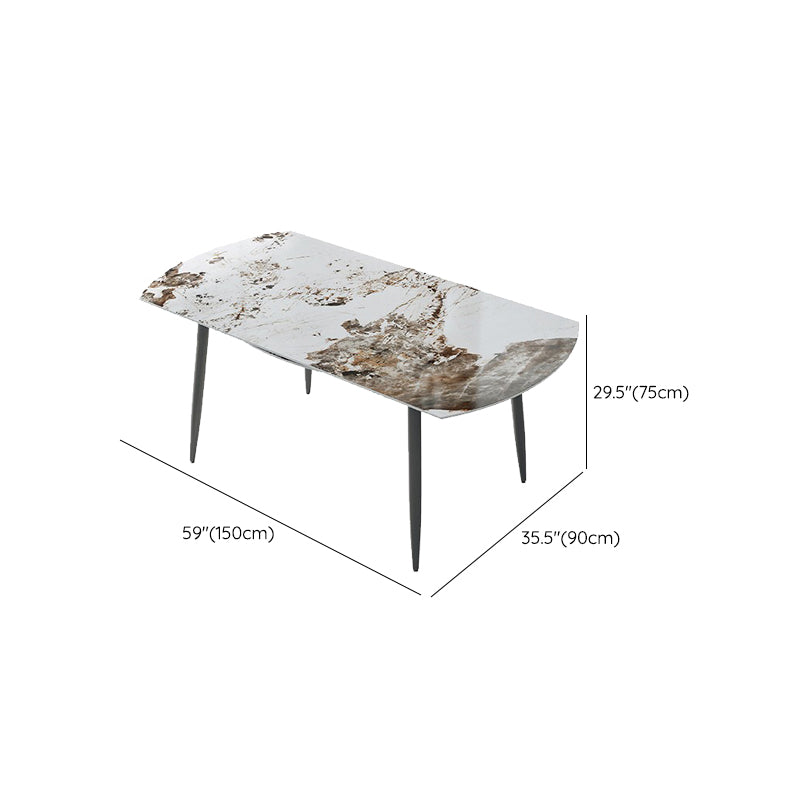 Contemporary Stone Dining Table Kitchen Dinner Table with 4-foot Clearhalo 'Dining Tables & Seating' 'Dining Tables' 'dining_table' 'furn' 'furn_dining_table' 'Furniture' 'Kitchen & Dining Furniture' 6740282