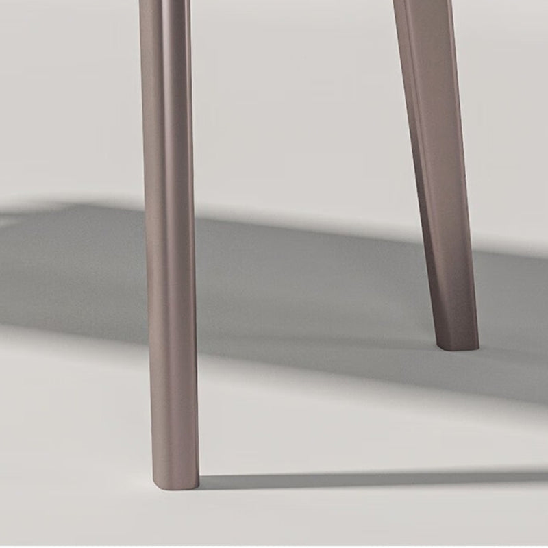 Mesa de comedor estilo Glam, mesa de comedor rectangular de piedra en blanco