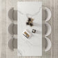 Mesa de comedor estilo Glam, mesa de comedor rectangular de piedra en blanco