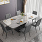 Modern Dining Table Stone Dining Room Dining Table with Metal Base 70.9"L x 35.4"W x 29.5"H Without Chairs Clearhalo 'Dining Tables & Seating' 'Dining Tables' 'dining_table' 'furn' 'furn_dining_table' 'Furniture' 'Kitchen & Dining Furniture' 6740298