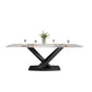Modern Dining Table Stone Dining Room Dining Table with Metal Base Clearhalo 'Dining Tables & Seating' 'Dining Tables' 'dining_table' 'furn' 'furn_dining_table' 'Furniture' 'Kitchen & Dining Furniture' 6740302