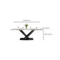 Modern Dining Table Stone Dining Room Dining Table with Metal Base Clearhalo 'Dining Tables & Seating' 'Dining Tables' 'dining_table' 'furn' 'furn_dining_table' 'Furniture' 'Kitchen & Dining Furniture' 6740307