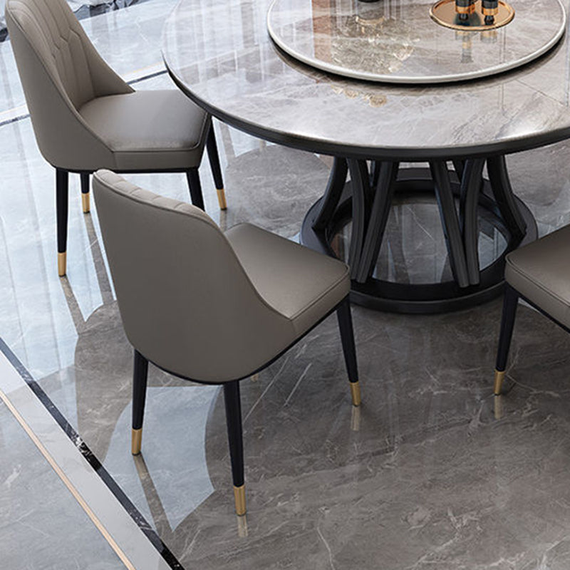 Modern Style Dining Table Round Dining Table with Turntable for Kitchen Clearhalo 'Dining Tables & Seating' 'Dining Tables' 'dining_table' 'furn' 'furn_dining_table' 'Furniture' 'Kitchen & Dining Furniture' 6740337